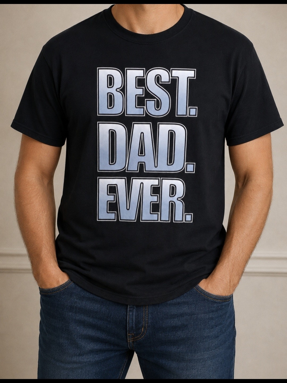 BEST. DAD. EVER. Black Graphic Tee Men's XL